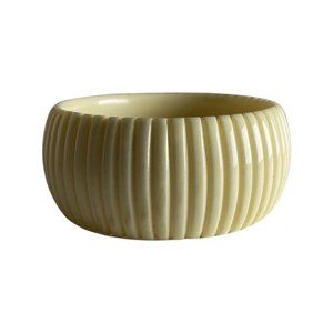Cream Color Ribbed Thick Bangle Naiper Bracelet Lucite? Celluloid?